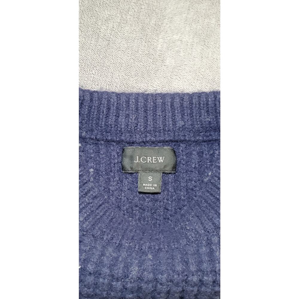 J.Crew Sweater Mens Sz S Gray Blue Wool Cable Knit Chunky Pullover Colorblock Z2 - Picture 5 of 9
